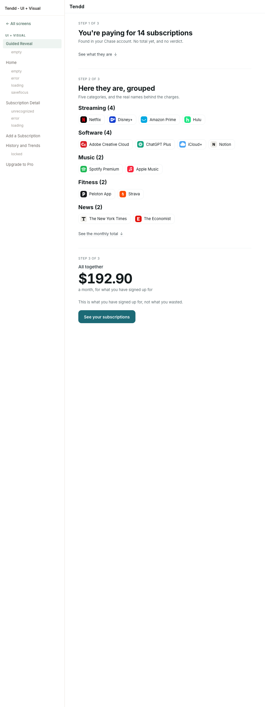 The Guided Reveal with its category headings at browser default size, heavy and black