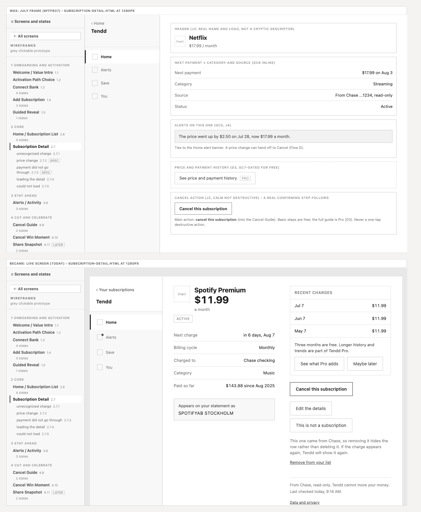 Subscription Detail at 1280px, was and became