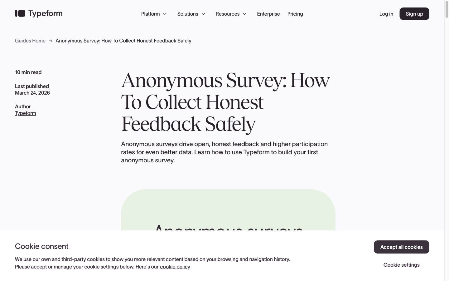 Typeform anonymous survey guide