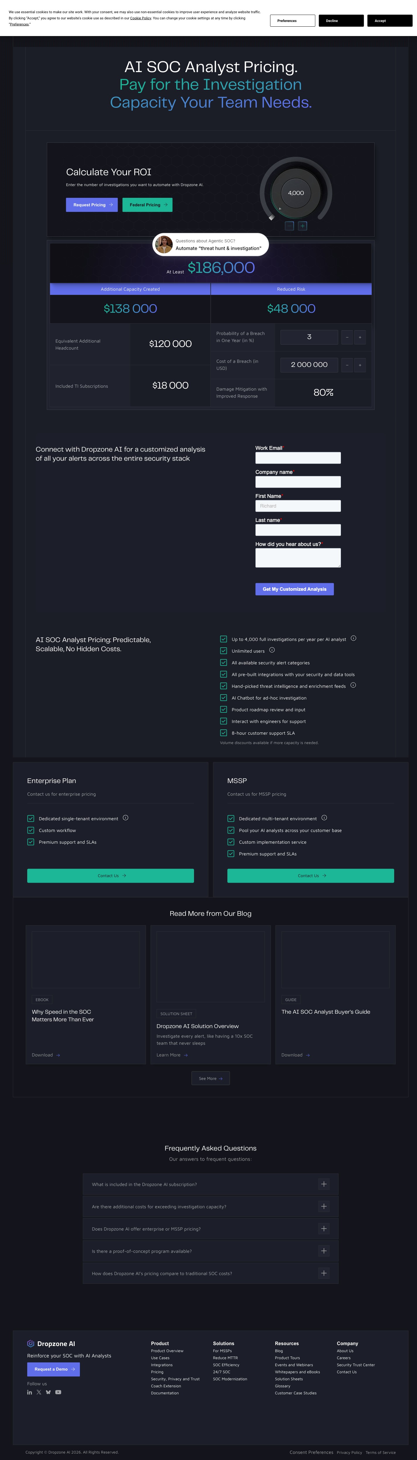 Dropzone pricing page
