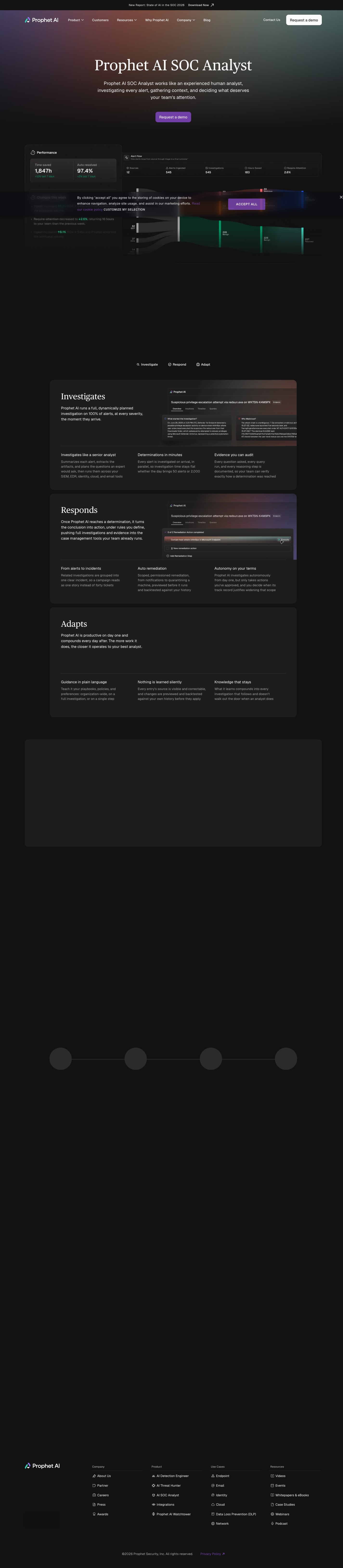 Prophet Security AI SOC analyst page