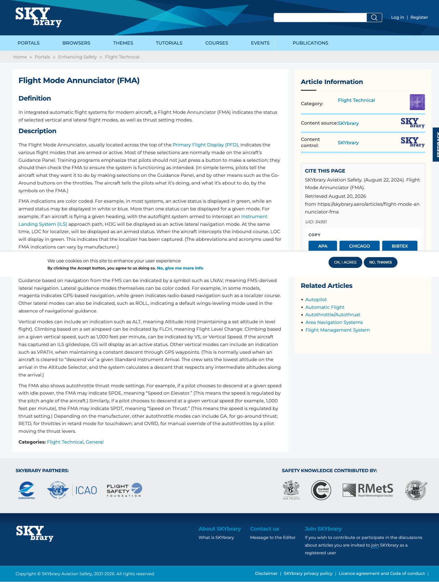 SKYbrary article on the Flight Mode Annunciator